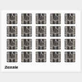 Slanke LBD Klein Zwart Jurk Decal Vierkante Sticker (Vel)