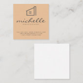Slanke makelaar House Logo Vierkante Visitekaartje (Voorkant / Achterkant)