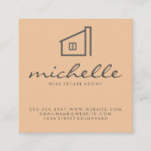 Slanke makelaar House Logo Vierkante Visitekaartje (Voorkant)