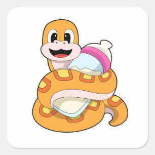Slanke met Baby fles Vierkante Sticker