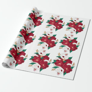 Slanke met bloemen cadeaupapier