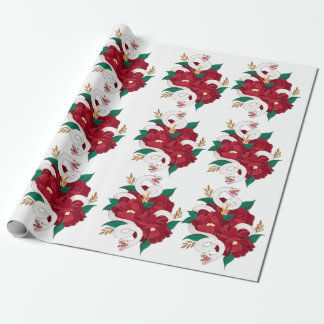 Slanke met bloemen cadeaupapier