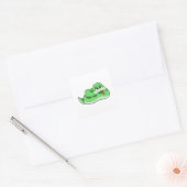 Slanke met groene gordels vierkante sticker (Envelop)