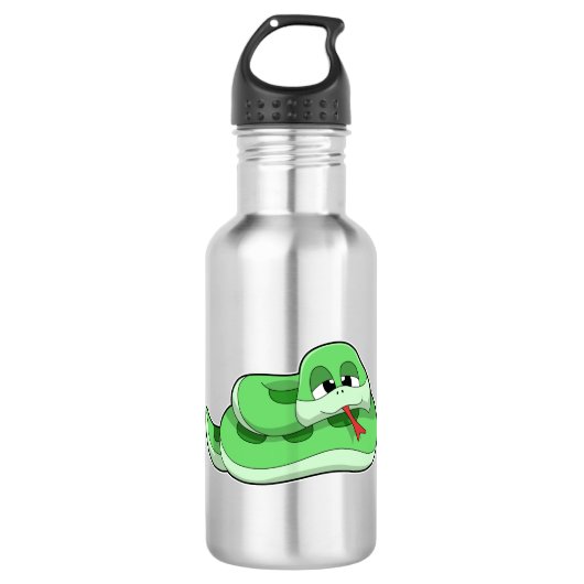Slanke met groene gordels waterfles  (Voorkant)