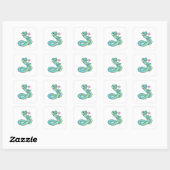 Slanke met Lollipop Vierkante Sticker (Vel)