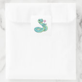 Slanke met Lollipop Vierkante Sticker (Tas)