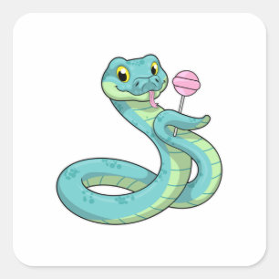 Slanke met Lollipop Vierkante Sticker