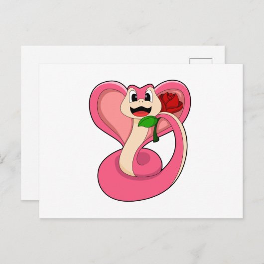 Slanke met Roos Briefkaart (Voorkant / Achterkant)