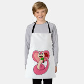 Slanke met Roos Schort (Gedragen)