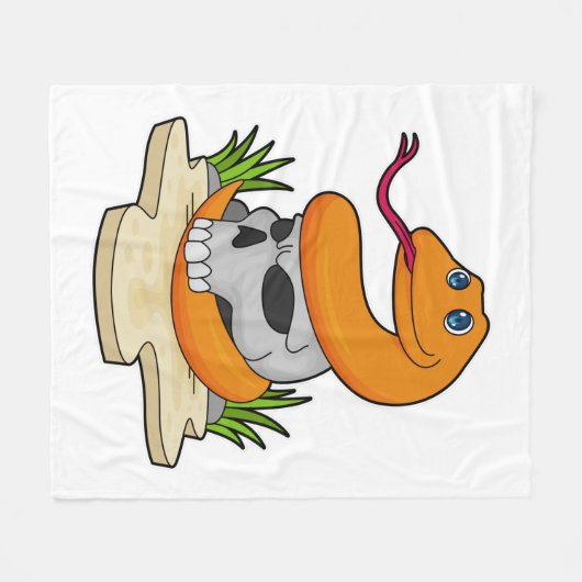 Slanke met schedel fleece deken (Voorkant (Horizontaal))