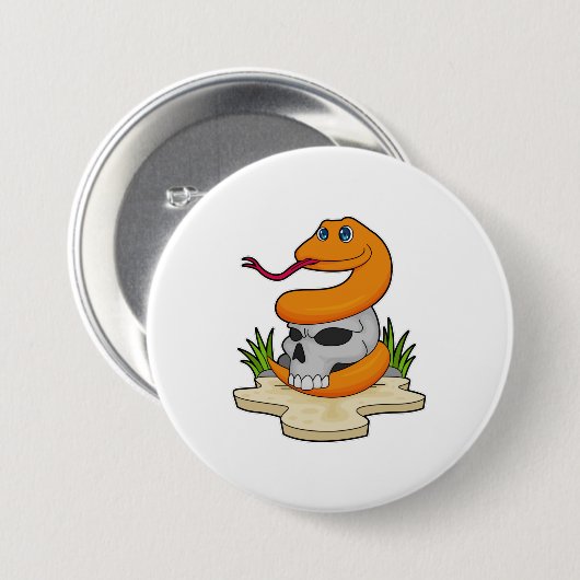 Slanke met schedel ronde button 7,6 cm (Voorkant /achterkant)