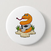 Slanke met schedel ronde button 7,6 cm (Voorkant)