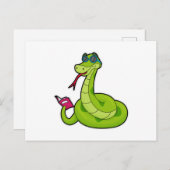 Slanke met zonnebril en boek briefkaart (Voorkant / Achterkant)