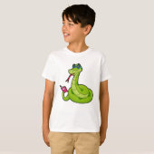 Slanke met zonnebril en boek t-shirt (Voorkant volledig)