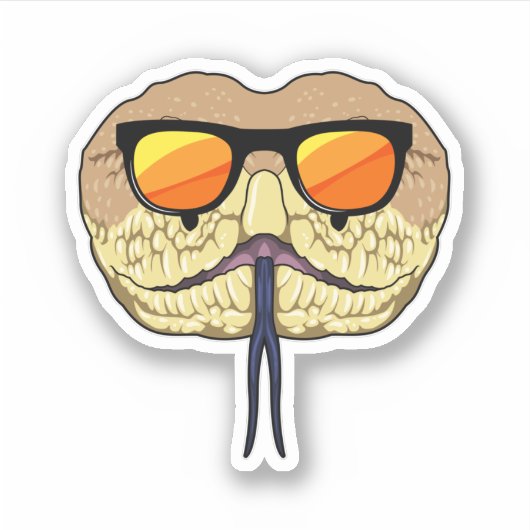 Slanke met zonnebril sticker (Voorkant)