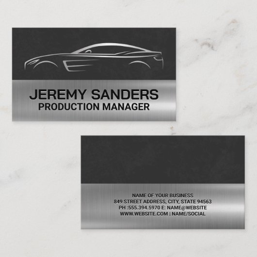Slanke Metal Car Logo Visitekaartje (Voorkant / Achterkant)