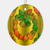 Slanke metalen gouden kerstkreet keramisch ornament (Links)