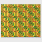 Slanke metallische groene en rode kerstfeestdagen cadeaupapier (Vlak)