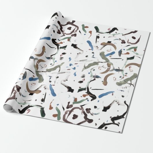 Slanke moderne Abstracte Giftwrap Cadeaupapier (Uitgerold)