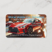 Slanke Moderne Auto Auto Detailing QR Code URL Visitekaartje (Voorkant)