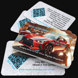 Slanke Moderne Auto Auto Detailing QR Code URL Visitekaartje