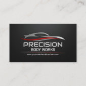 Slanke moderne auto carrosserie visitekaartje (Voorkant)