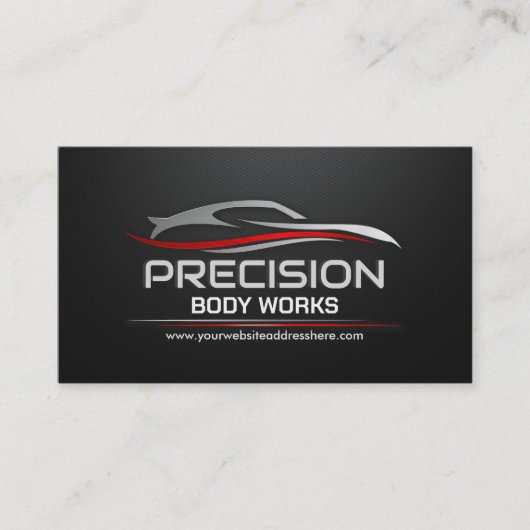 Slanke moderne auto carrosserie visitekaartje (Voorkant)