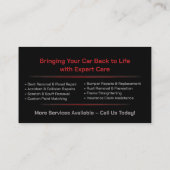 Slanke moderne auto carrosserie visitekaartje (Achterkant)