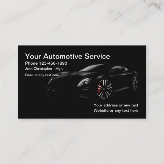 Slanke moderne auto-industrie visitekaartje (Voorkant)