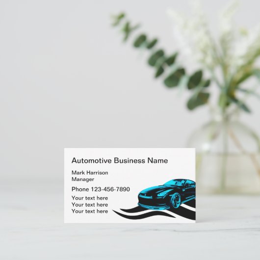 Slanke moderne auto visitekaartje (Staand voorkant)