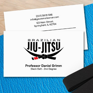 Slanke moderne Braziliaanse Jiu-Jitsu Professor Visitekaartje
