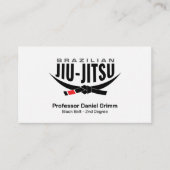 Slanke moderne Braziliaanse Jiu-Jitsu Professor Visitekaartje (Voorkant)