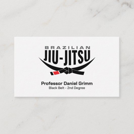 Slanke moderne Braziliaanse Jiu-Jitsu Professor Visitekaartje (Voorkant)