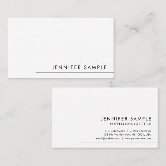 Slanke moderne design Sjabloon Elegant Visitekaartje (Voorkant / Achterkant)