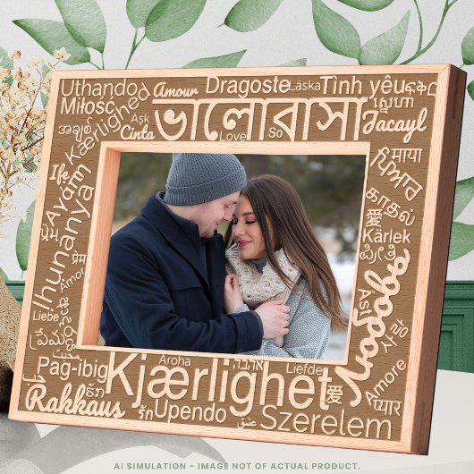 Slanke moderne laser gegraveerd 'LOVE' in 50 talen