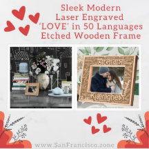 Slanke moderne laser gegraveerd 'LOVE' in 50 talen