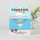 Slanke moderne levendige verjaardagscafé kaart (Staand voorkant)