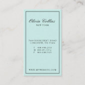 Slanke moderne minimalistische baby blauw & zwart visitekaartje (Voorkant)