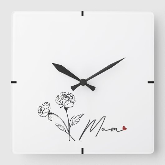 Slanke moderne Moederdag cadeau wandklok (Voorkant)