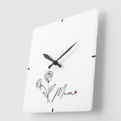 Slanke moderne Moederdag cadeau wandklok (Hoek)