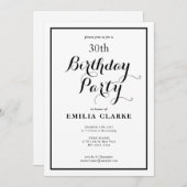Slanke moderne verjaardagsfeestuitnodigingen voor  kaart (Voorkant / Achterkant)