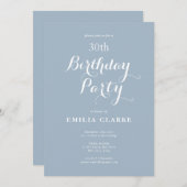 Slanke moderne verjaardagsfeestuitnodigingen voor  kaart (Voorkant / Achterkant)