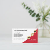 Slanke moderne verzekeringsmakelaar Visitekaartjes (Staand voorkant)