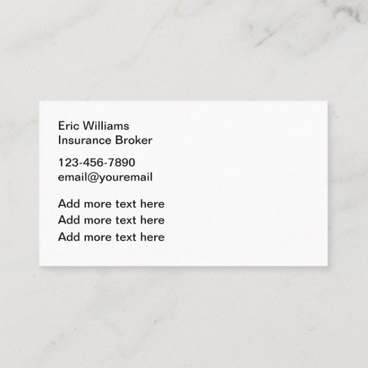 Slanke moderne ziektekostenverzekering Makelaar Vi Visitekaartje (Achterkant)