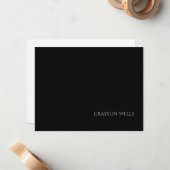 Slanke moderne zwart-grijze professional notitiekaartje (Voorkant / Achterkant in situ)