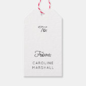 Slanke moderne zwart-wit kalligrafie cadeaulabel (Voorkant)