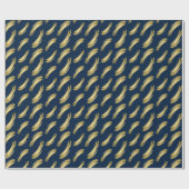 Slanke Navy en Gouden Verjaardag Chic Wrapping Pap Cadeaupapier (Vlak)