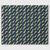 Slanke Navy Gold Verjaardag Chic Wrapping Paper Cadeaupapier (Vlak)