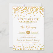 Slanke New Years Eve Party Gold Glitter Confetti Kaart (Voorkant)
