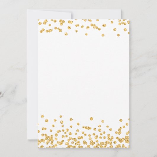Slanke New Years Eve Party Gold Glitter Confetti Kaart (Achterkant)